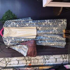 Love Fire Floral Double Side Split Kimono